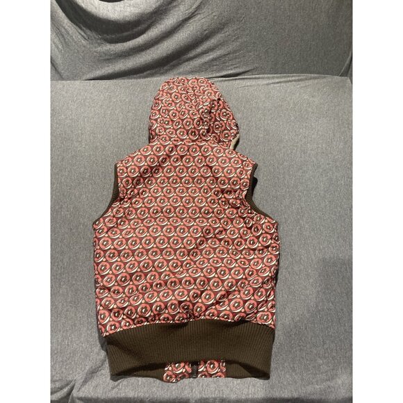 Aeropostale Hooded Vest Women’s Size Medium Brown/ Coral - Picture 7 of 8